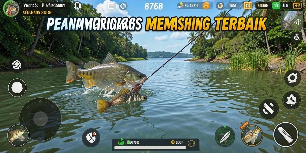 Gameplay seru dalam game memancing 8768 yang menantang.