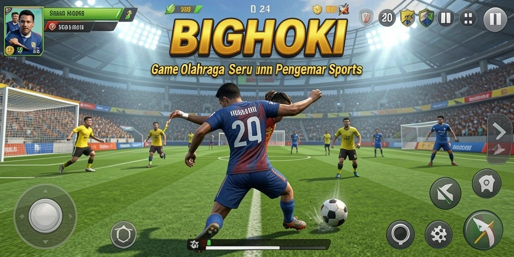 Screenshot BIGHOKI menampilkan gameplay seru di dunia olahraga.