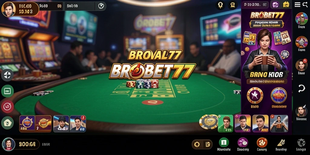 Tampilan gameplay menarik di BROBET77 dengan suasana Kasino.