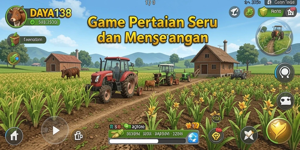 Screenshot gameplay DAYA138 menampilkan aktivitas bertani yang seru dan meningkatkan hasil panen.