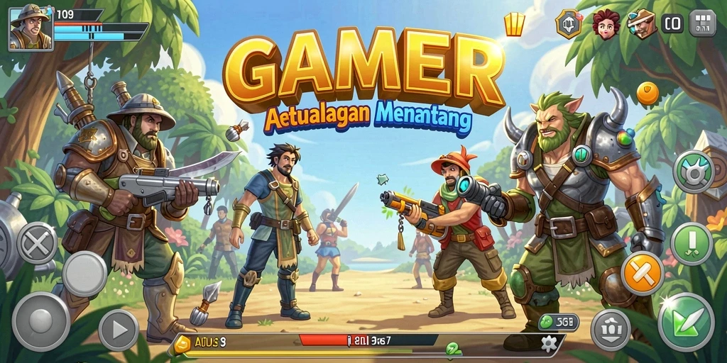 Screenshot GAMERP yang menunjukkan aksi permainan arcade yang seru.