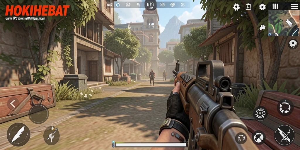 Tampilan gameplay HOKIHEBAT yang menegangkan di lapangan tempur.