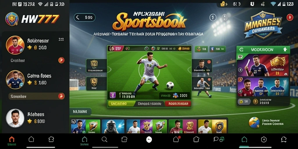 Tampilan gameplay olahraga yang dinamis dan menarik dari aplikasi HW777.