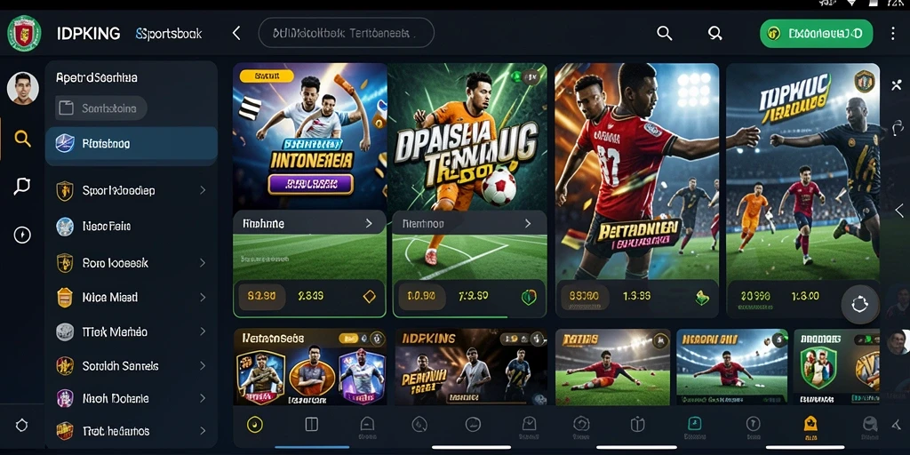 Tampilan utama IDPKING menampilkan berbagai pilihan taruhan olahraga yang mengesankan.
