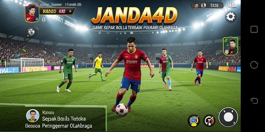 Tangkapan layar utama JANDA4D menampilkan aksi seru di lapangan sepak bola.