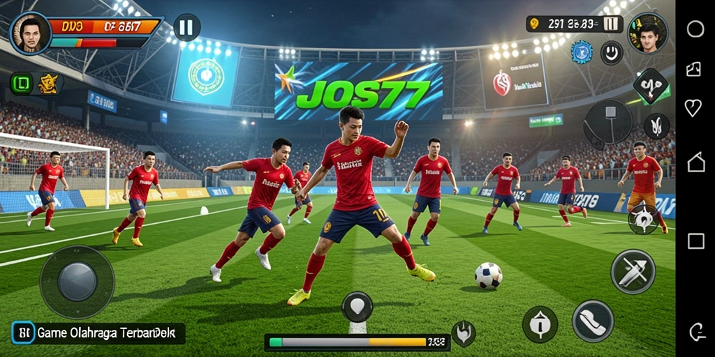 Tampilan screenshot utama JOS77 menampilkan gameplay olahraga yang seru.