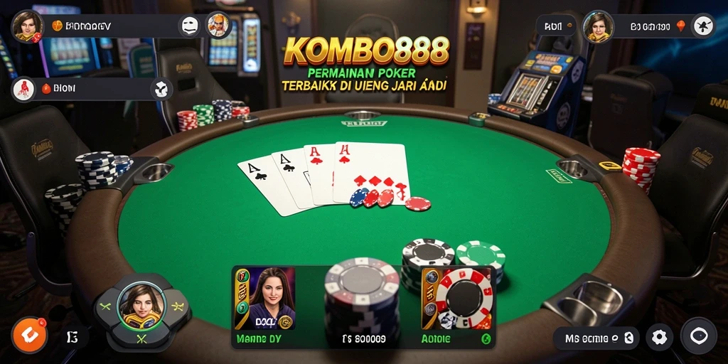 Tampilan menarik gameplay Poker di KOMBO88.