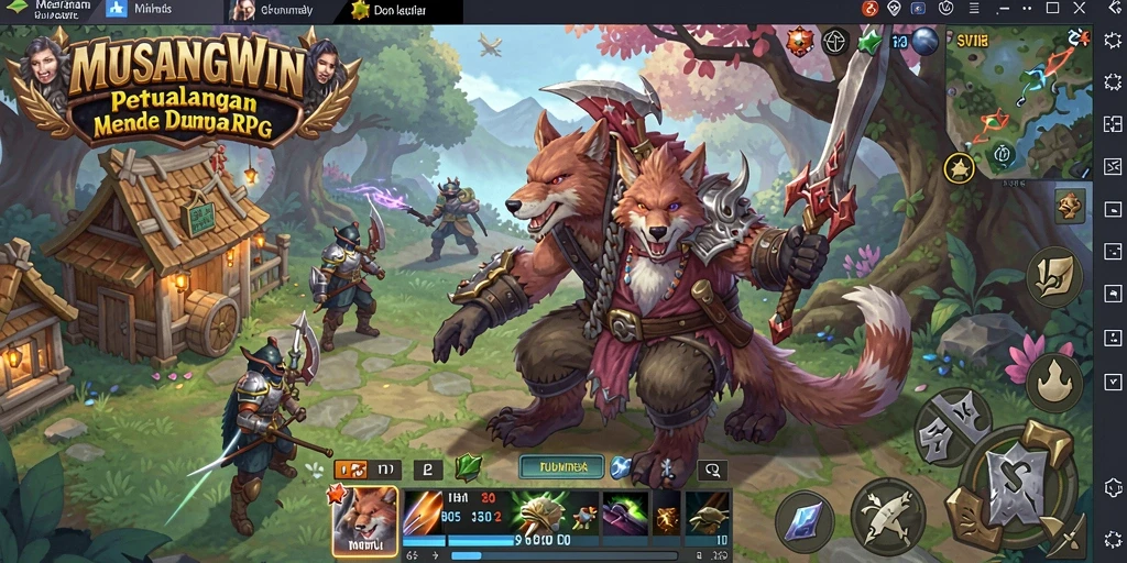 Screenshot gameplay menunjukkan aksi mendebarkan dalam petualangan RPG.