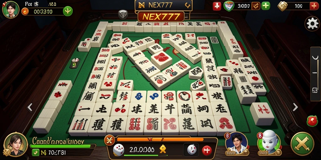 Tampilan gameplay Mahjong yang mengasyikkan di NEX777.