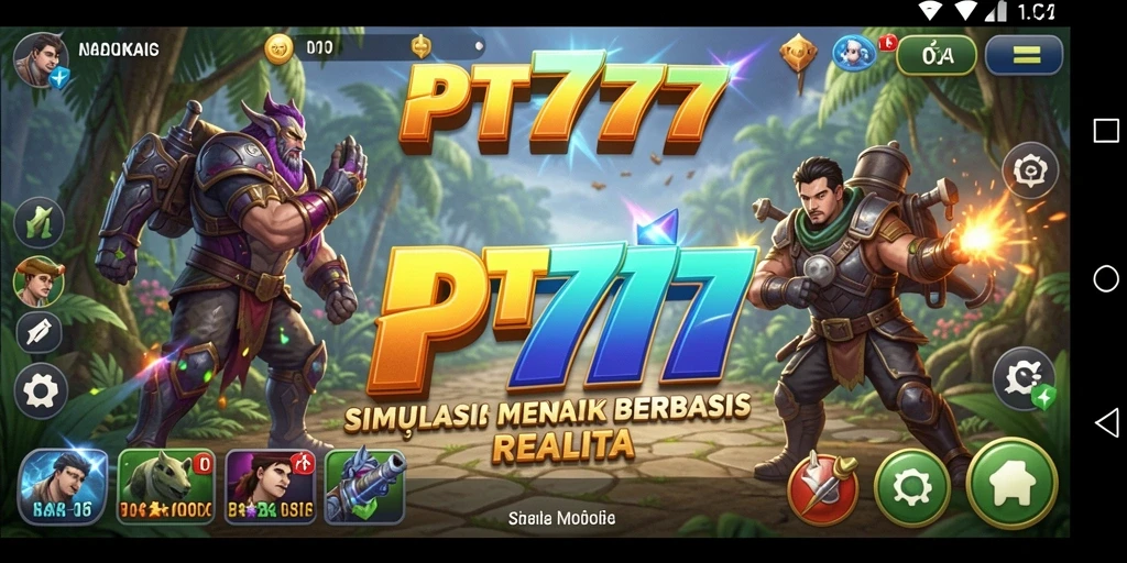 Tampilan gameplay interaktif dari PT777 yang penuh warna dan detail.