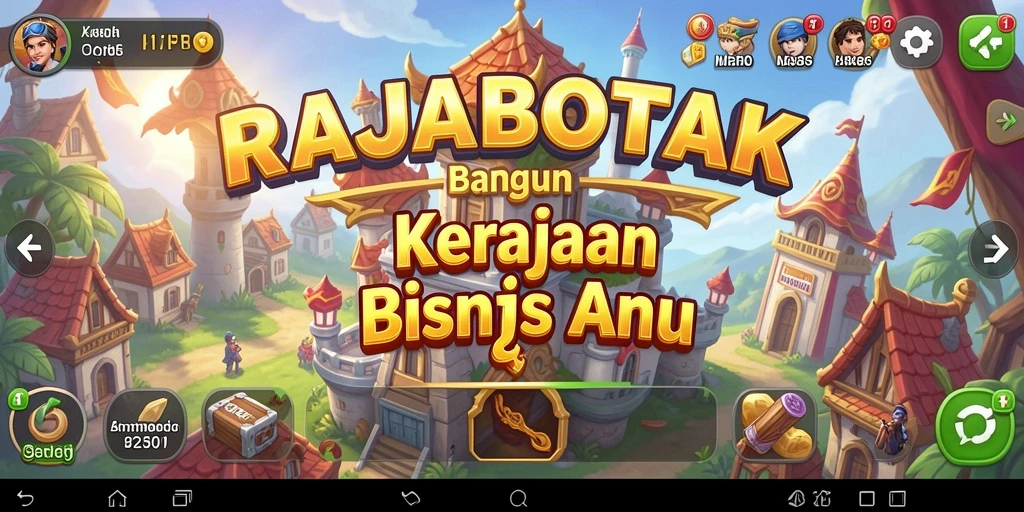 Screenshot gameplay RAJABOTAK menampilkan simulasi bisnis yang seru.