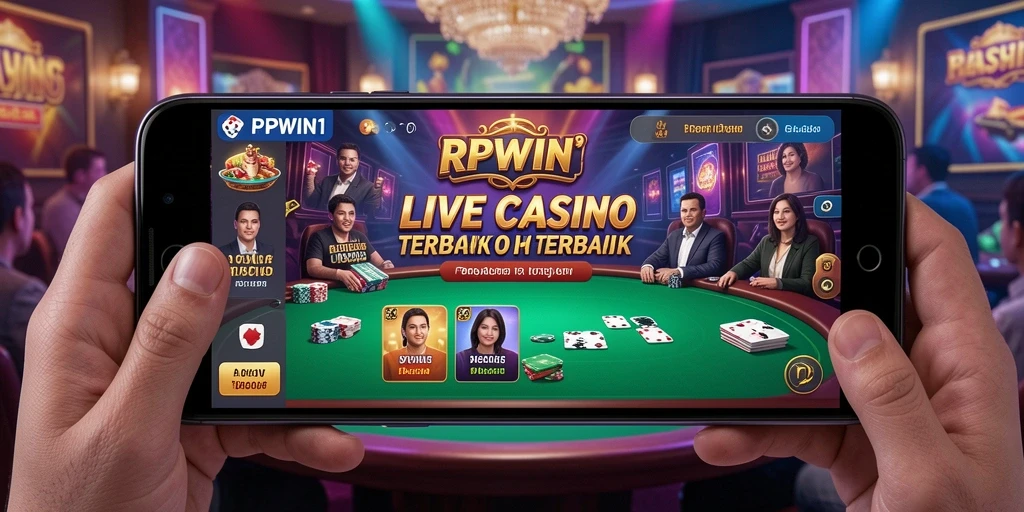 Screenshot RPWIN1 menampilkan dealer langsung dan gameplay yang mendebarkan.