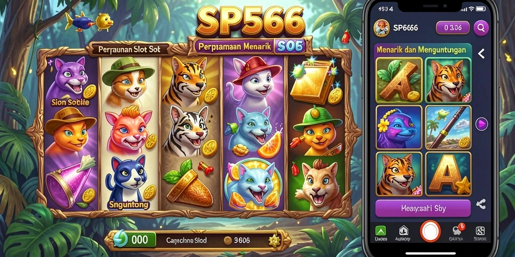 Screenshot gameplay SP666 yang menampilkan keindahan slot dan fitur menarik.