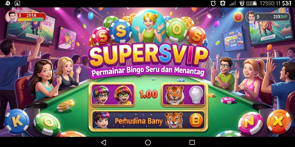 Tampilan gameplay SUPERSVIP yang seru dan interaktif.